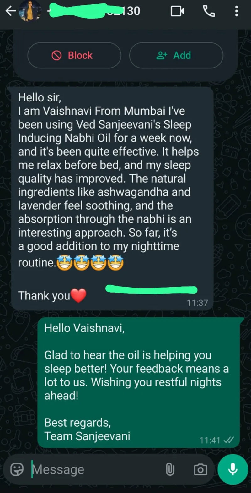 Sleep Inducing Stress Relief Nabhi Oil customer review