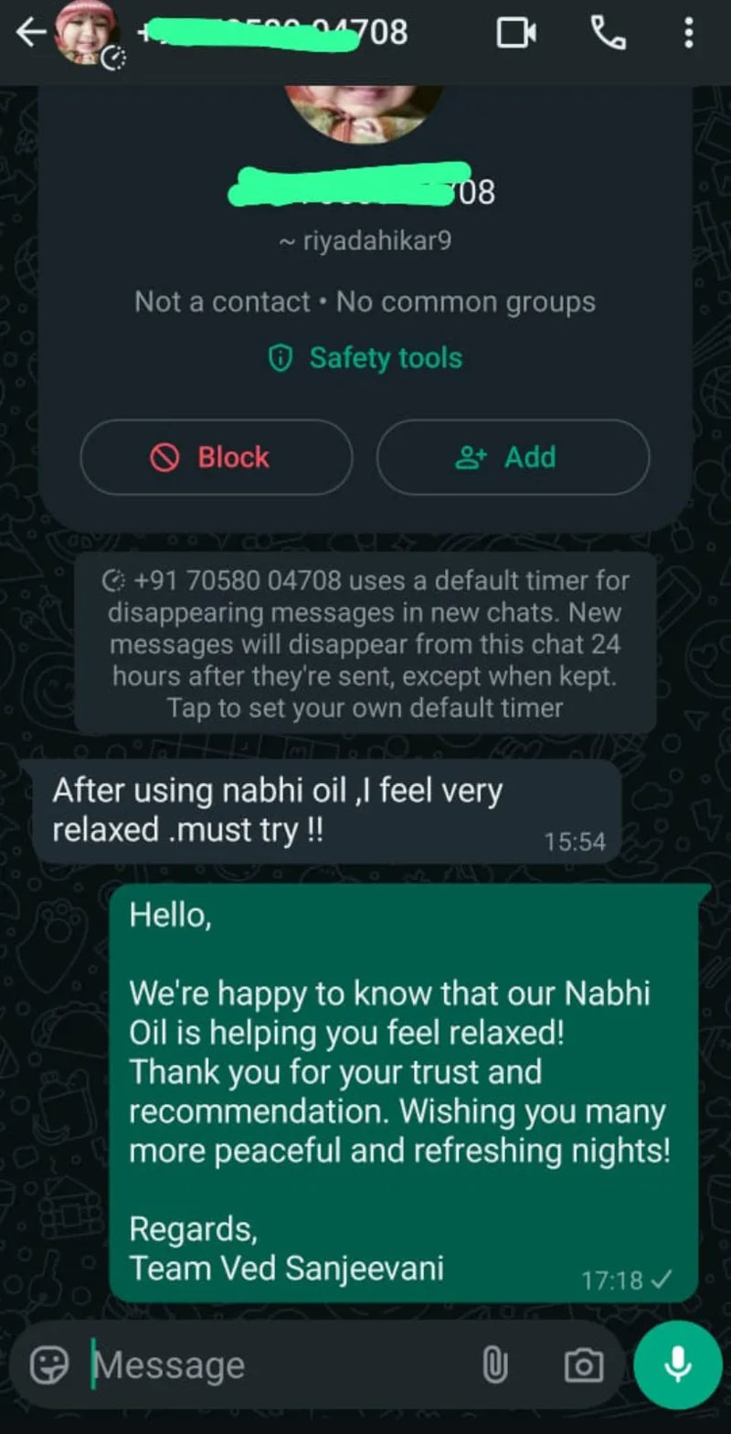 Sleep Inducing Stress Relief Nabhi Oil customer review